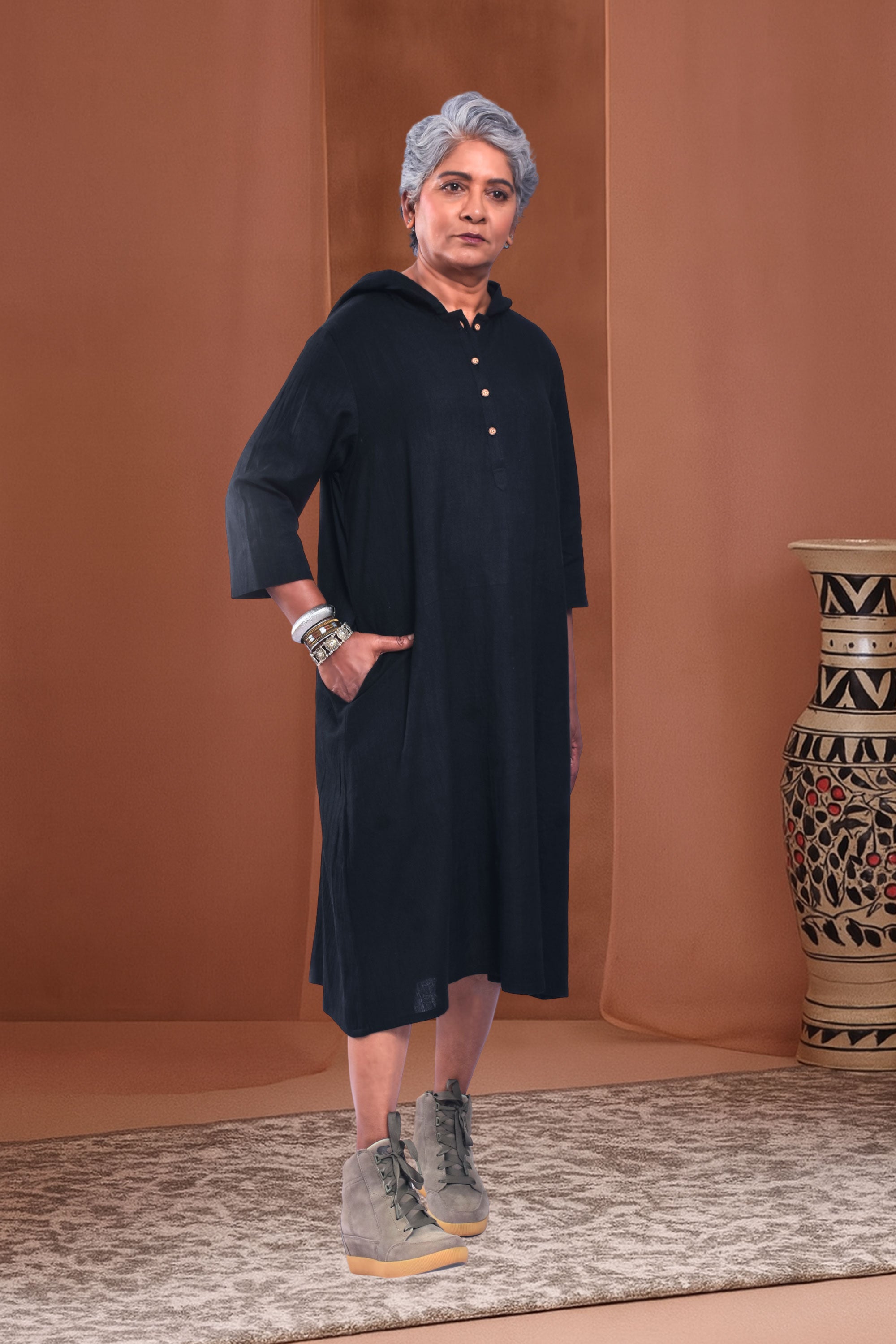 Smokey Black Ridding Hood Dress